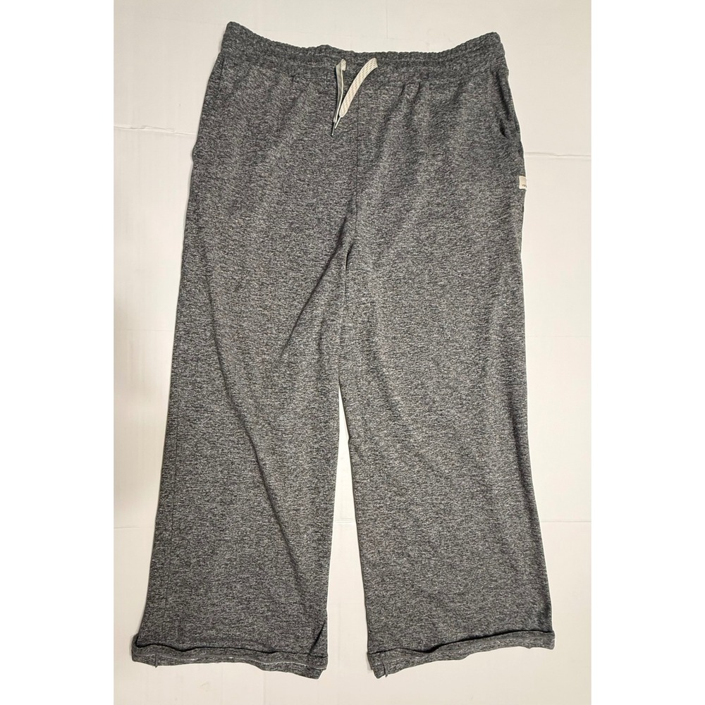 Vuori Womens Wide Leg Lounge Pants Charcoal Gray Heather Drawstring Size L XL